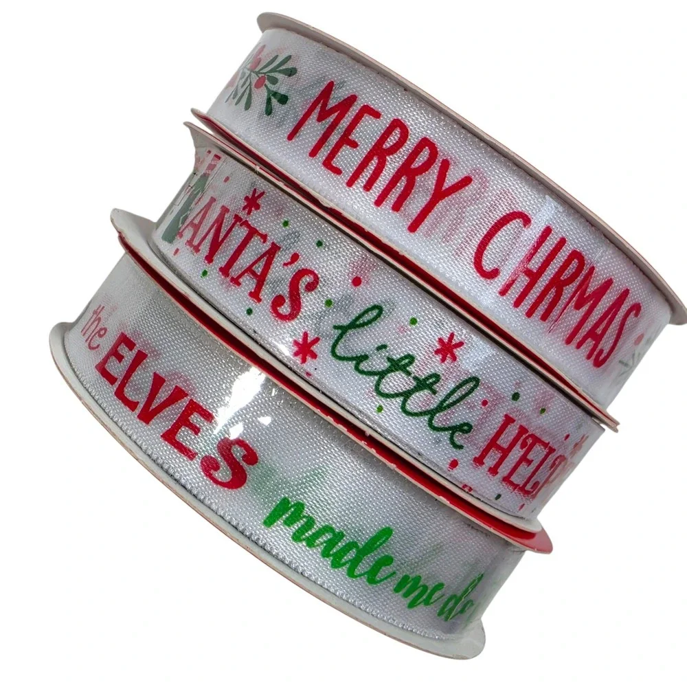 Christmas Unwired Ribbon Lot 19 Spools 88 Yds Holiday Gift Wrap Crafts Scrapbook